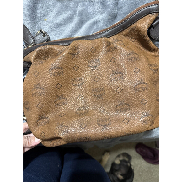 MCM Leather Brown Monogram Shoulder Hobo Handbag - Picture 15 of 17